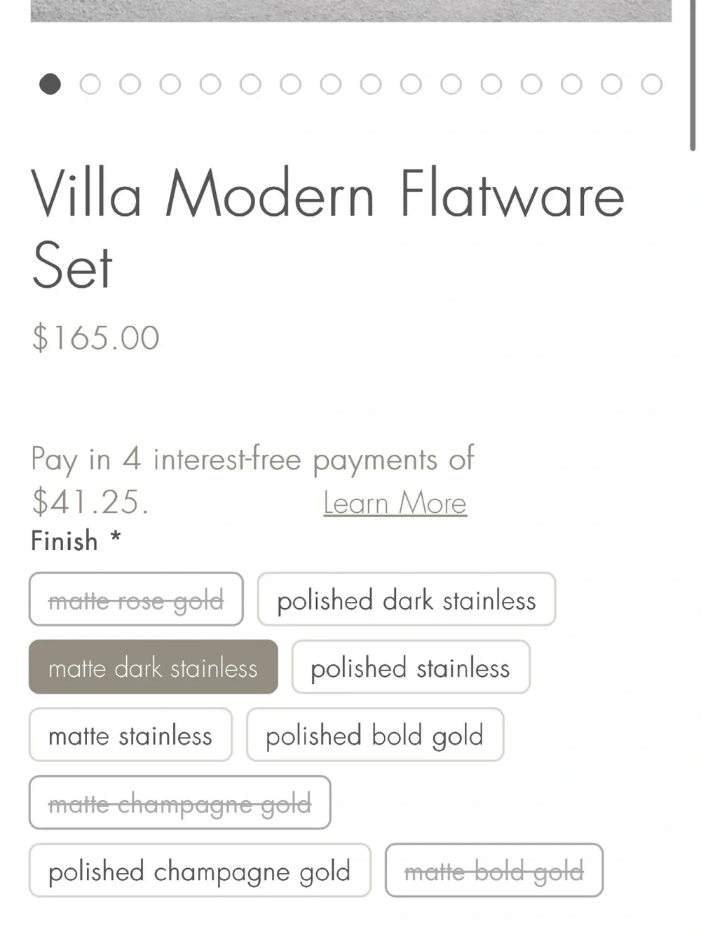 Gorgeous Villa Modern Flatware, 20 piece, Matte Dark Stainless Steel, $165, NWOT